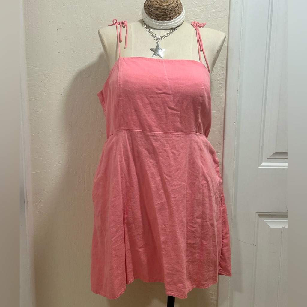 Old Navy Pink Tie-Strap Mini Dress Sz Xxl